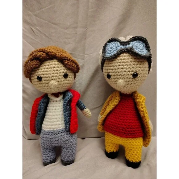 Crocheted Marty and Doc Back to the Future - Picture 1 of 1